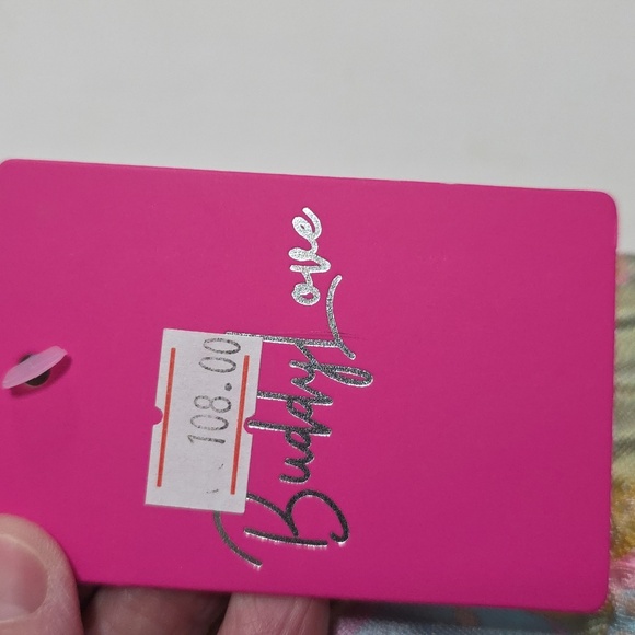 NWT Buddy Love Women's Dress Pastel Floral Brocadish Ruffly Plunging Party Sz M - Picture 3 of 15